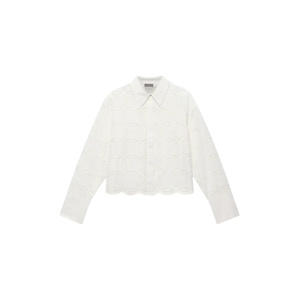 Mint Velvet White Broderie Cropped Shirt